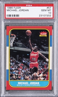 1986/87 Fleer #57 Michael Jordan Rookie Card – PSA GEM MT 10